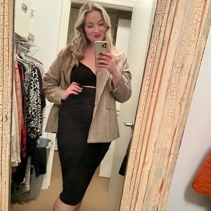 SERITA CUTOUT MESH MIDI DRESS